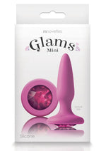 Load image into Gallery viewer, Glams Mini Silicone Butt Plug - Pink/Pink Gem