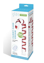 Load image into Gallery viewer, Glas Candy Cane Dream Glass Dildo - Clear/Red - 7.5in