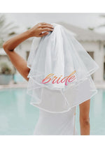 Load image into Gallery viewer, Glitterati Bride Veil - Rose Gold/White
