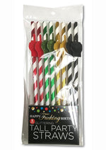 Load image into Gallery viewer, Happy F'n Birthday Tall Party Straws - Assorted Colors - 8 Per Pack