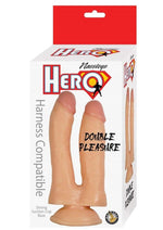 Load image into Gallery viewer, Hero Double Pleasure Double Dildo with Suction Cup - Vanilla