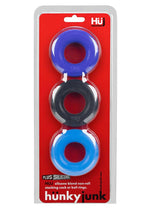 Load image into Gallery viewer, Hunkyjunk Huj3 Silicone C-Rings - Assorted Colors/Black/Blue/Teal - 3 Pack