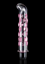 Load image into Gallery viewer, Icicles No 19 Textured Glass G-Spot Vibrator - Clear/Pink