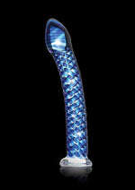 Load image into Gallery viewer, Icicles No. 29 Ribbed Glass G-Spot Dildo - Blue - 7in