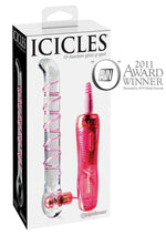 Load image into Gallery viewer, Icicles No. 4 Vibrating Glass G-Spot Wand with Remote Control - Clear/Pink