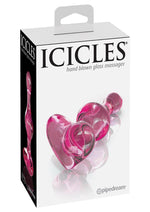 Load image into Gallery viewer, Icicles No 75 Beaded Heart Shaped Glass Anal Plug - Pink