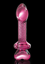 Load image into Gallery viewer, Icicles No. 82 Textured Glass Juicer Anal Probe with Heart Shaped Handle - Pink