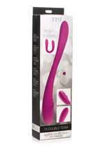 Load image into Gallery viewer, Inmi 7x Double Down Rechargeable Silicone Double Dildo with Remote Control - Purple
