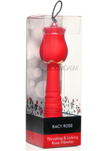 Load image into Gallery viewer, Inmi Bloomgasm Racy Rose Thrusting and Licking Rose Rechargeable Silicone Vibrator - Red