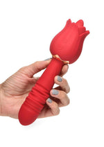 Load image into Gallery viewer, Inmi Bloomgasm Racy Rose Thrusting and Licking Rose Rechargeable Silicone Vibrator