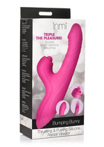 Load image into Gallery viewer, Inmi Bumping Bunny Thrusting Pulsing Rechargeable Silicone Rabbit Vibrator - Pink