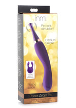 Load image into Gallery viewer, Inmi Power Zinger Pro Pulsing G-Spot Silicone Rechargeable Pinpoint Vibrator with Interchangeable Tips - Purple