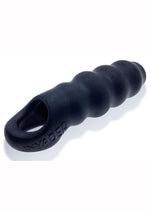 Load image into Gallery viewer, Invader Rippled Open-Ended Silicone Cocksheath Extender - Black/Frost