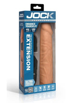 Load image into Gallery viewer, Jock Enhancers Vibrating Penis Extension Sleeve with Remote Control - Caramel