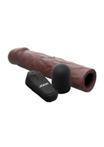 Load image into Gallery viewer, Jock Enhancers Vibrating Penis Extension Sleeve with Remote Control - Chocolate
