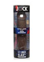 Load image into Gallery viewer, Jock Extra Long Penis Extension Sleeve - Chocolate - 1.5in