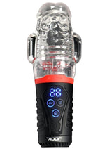 Load image into Gallery viewer, Jock Power Suck Sucking and Vibrating Rechargeable Masturbator with Remote - Mouth - Clear