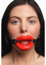 Load image into Gallery viewer, Juicy Lips Silicone Open Mouth Gag - Red