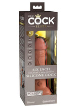 Load image into Gallery viewer, King Cock Elite Dual Density Vibrating Rechargeable Silicone Dildo - Caramel - 6in