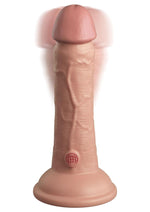 Load image into Gallery viewer, King Cock Elite Dual Density Vibrating Rechargeable Silicone Dildo - Vanilla - 6in