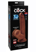 Load image into Gallery viewer, King Cock Plus Triple Density Dildo with Swinging Balls - Chocolate - 8in