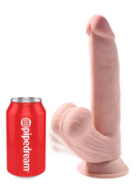 Load image into Gallery viewer, King Cock Triple Density Cock with Swinging Balls - Vanilla - 8in