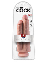 Load image into Gallery viewer, King Cock Two Cocks One Hole Dildo - Flesh/Vanilla - 9in