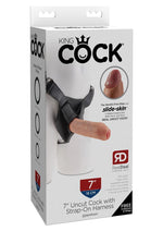 Load image into Gallery viewer, King Cock Uncut Cock Dildo with Strap-On Harness - Vanilla - 7in