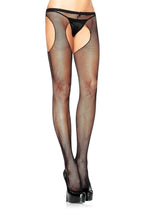 Load image into Gallery viewer, Leg Avenue Fishnet Suspender Tights - Black - One Size