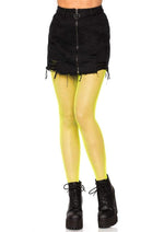 Load image into Gallery viewer, Leg Avenue Nylon Fishnet Pantyhose - Neon Yellow/Yellow - One Size