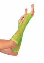 Load image into Gallery viewer, Leg Avenue Triangle Net Finglerless Gloves - Green/Neon Green - One Size