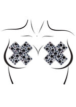 Load image into Gallery viewer, Leg Avenue X Factor Adhesive Nipple Jewel Stickers - Black - One Size