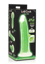 Load image into Gallery viewer, Lollicock Glow In The Dark Silicone Dildo - Glow In The Dark/Green - 7in