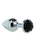 Load image into Gallery viewer, Lux Active Rose Anal Plug - Black/Silver - 3.5in