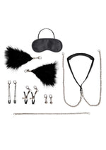 Load image into Gallery viewer, Lux Fetish Interchangeable Collar and Nipple Clip - Black - 12 Piece/Set