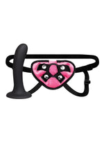 Load image into Gallery viewer, Lux Fetish Strap-On and Dildo - Black/Pink - 6in - Set