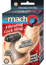Load image into Gallery viewer, Macho Vibrating Cock Sling Cock Ring - Black