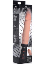 Load image into Gallery viewer, Master Series 8x Auto Pounder Rechargeable Silicone Vibrating and Thrusting Dildo with Handle - Vanilla - 10in