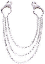 Load image into Gallery viewer, Master Series Affix Triple Chain Nipple Clamps - Metal/Silver