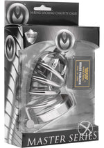 Load image into Gallery viewer, Master Series Asylum 4 Ring Locking Chastity Cage - Silver