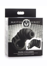 Load image into Gallery viewer, Master Series Dark Chamber Silicone Chastity Cage - Black