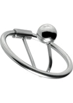 Load image into Gallery viewer, Master Series Halo Urethral Plug with Glans Ring - Gray/Metal/Silver