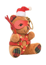 Load image into Gallery viewer, Master Series Holiday Bondage Bear Keychain - Brown/Green/Red