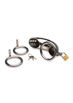 Load image into Gallery viewer, Master Series Locking Stainless Steel Chastity Cage with 3 Rings