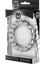 Load image into Gallery viewer, Master Series Meridian Stainless Steel Beaded Cock Ring - Silver - 2in