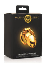 Load image into Gallery viewer, Master Series Midas 18k Gold-Plated Locking Chastity Cage - Gold