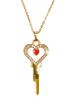 Load image into Gallery viewer, Master Series Possession Chastity Key Necklace - Gold/Red