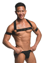 Load image into Gallery viewer, Ms Rave Chest Harness S/M Blk/Gld