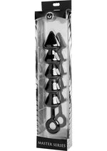 Load image into Gallery viewer, Master Series Spades XL Anal Beads - Black - Large/XLarge