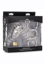 Load image into Gallery viewer, Master Series Tiger King Locking Chastity Cage - Silver